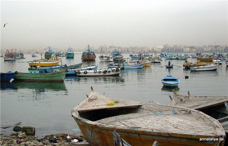 Александрия. Стоянка рыболовецких лодок и катеров Александрия, Египет