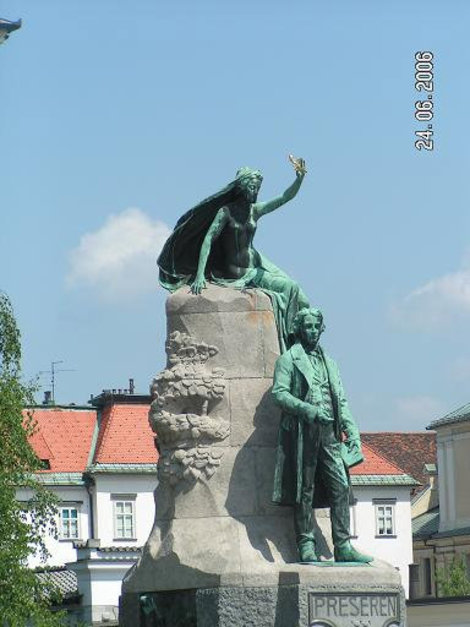 Памятник поэту Францу Прешерну Любляна, Словения