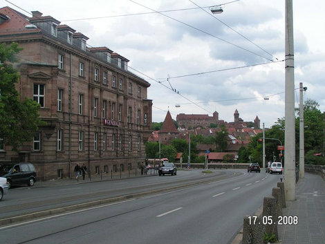 Вид на центр города с запада Нюрнберг, Германия