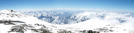 Вид на Памир с вершины п.Ленина Пик Ленина (7134м), Киргизия