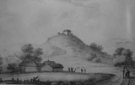 Самое старое изображение замка (1781, Я.Мюнц) Олесько, Украина