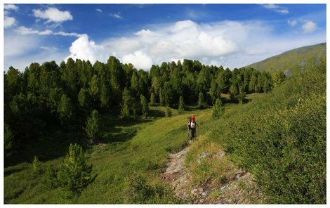 Верхняя конная тропа от перевала Кара-Тюрек до Кучерлинского озера Горно-Алтайск, Россия