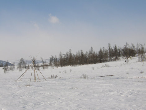 Тундра в конце зимы Ямало-Ненецкий автономный округ, Россия