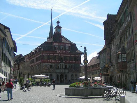 Площадь с фонтаном Штайн-на-Рейне, Швейцария