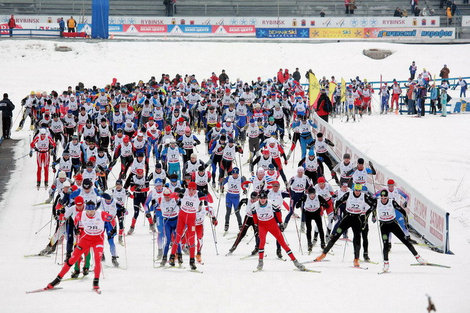 Центр лыжного спорта и отдыха Дёмино. Ежегодный Дёминский марафон. Февраль 2009 года Рыбинск, Россия