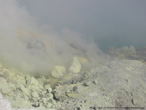 Вулкан Иджен. Всё в дыму Ява, Индонезия