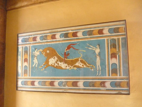 Фреска в Кносском дворце Остров Крит, Греция