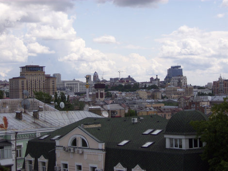 Вид с колокольни на город Киев, Украина