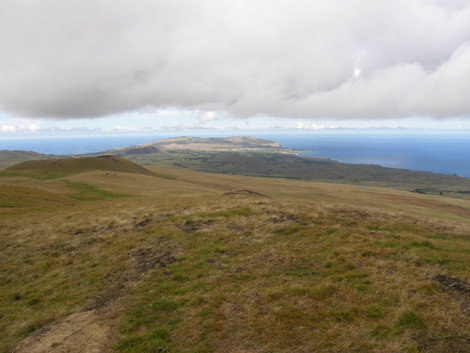 Вид на остров с самой высокой точки. Остров Пасхи, Чили