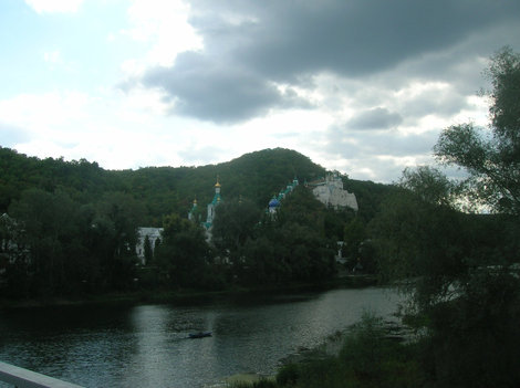 Вид на лавру с моста через Северский Донец Славянск, Украина