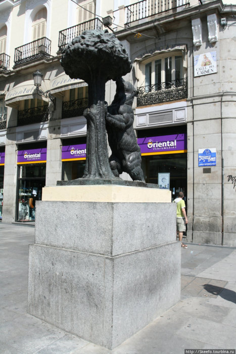 Символ Мадрида — Медведица и Земляничное дерево. Кое-кто из нашей компании был уверен что эта композиция называется медведь ест соль :) Мадрид, Испания