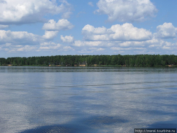 Огромным судаком вытянулся в море средний остров, самый большой остров архипелага Турлага Ярославская область, Россия