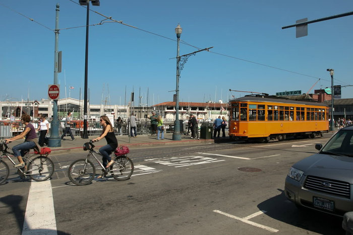 В СФ очень много велосипедистов Сан-Франциско, CША