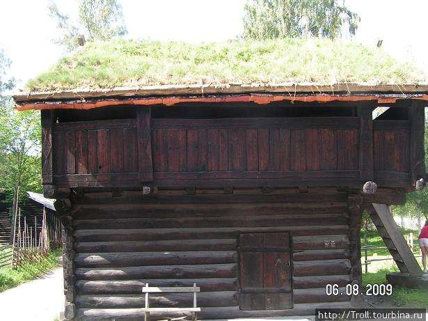 Дом с травой на крыше Осло, Норвегия