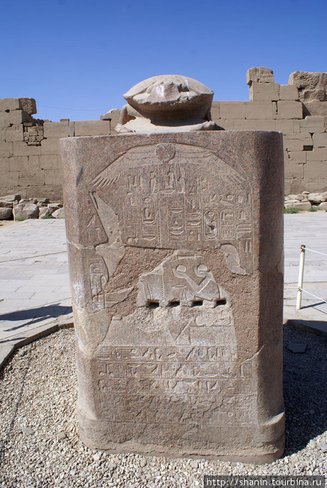 Священный скарабей на постаменте Луксор, Египет