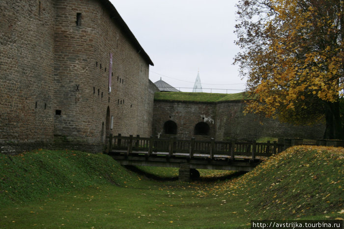 осень и стены Нарвского замка Эстония