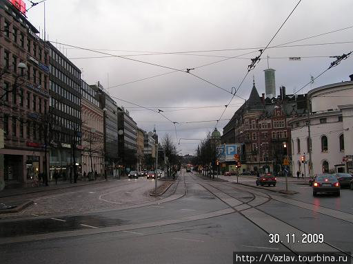 До улицы Маннергейма украшатели ещё не дошли Хельсинки, Финляндия