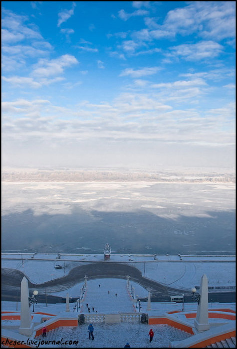 Знаменитая Чкаловская лестница Нижний Новгород, Россия