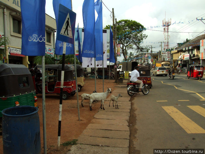 центр небольшого городка между Калутарой и Галле Калутара, Шри-Ланка