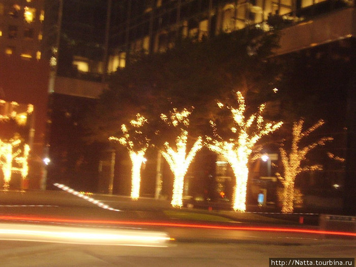 Вечерний Downtown перед Рождеством Хьюстон, CША
