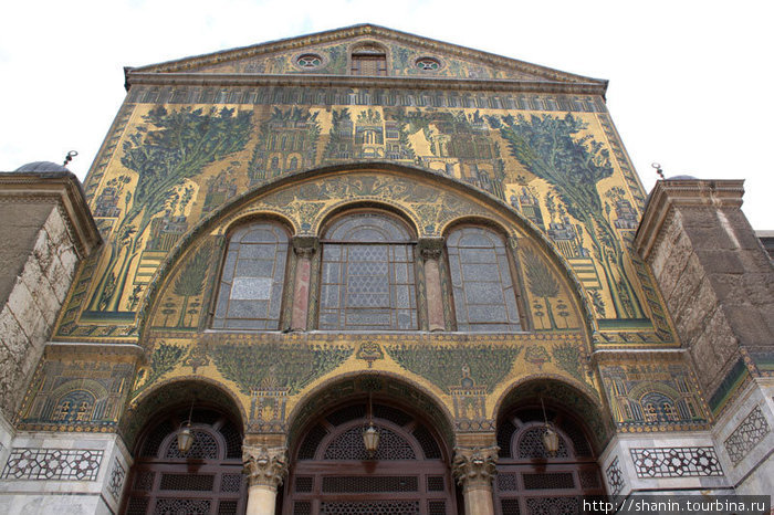 Мозаика на стене мечети Омейядов Дамаск, Сирия
