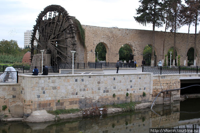Канал и нория, в центре Хамы Хама, Сирия