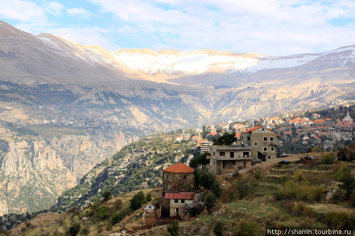 Вид на Бшари (на заднем плане, у горы) Бишари, Ливан
