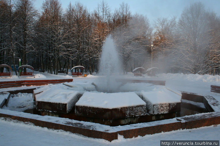 Муравьевский фонтан на территории курорта Старая Русса. Не замерзает даже в -30 гр. Старая Русса, Россия