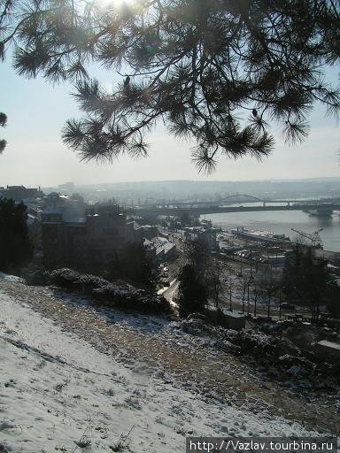 Вид на великую реку Белград, Сербия