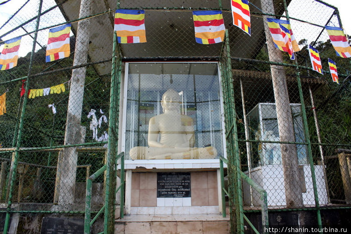 Статуя Будды за стеклом Шри Пада Пик (Пик Адама 2243м)  заповедник дикой природы, Шри-Ланка
