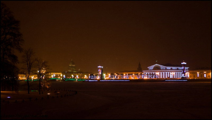 Ночной новогодний Питер Санкт-Петербург, Россия