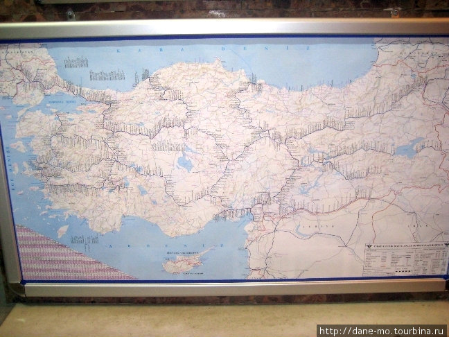 Карта турецких железных дорог Стамбул, Турция