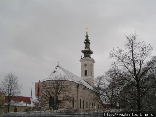 Собор в снегу Нови-Сад, Сербия