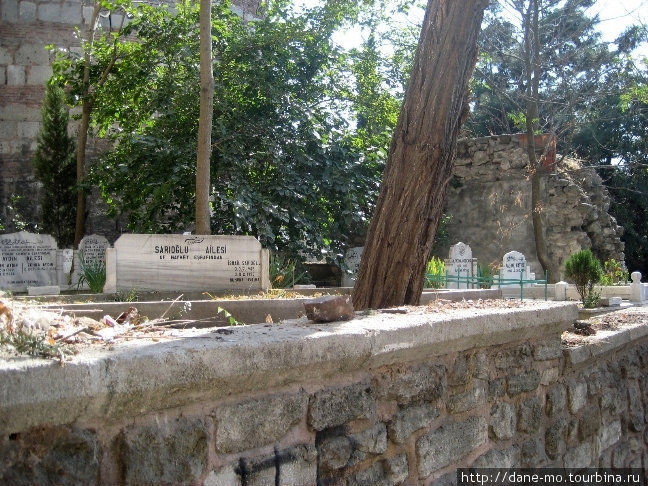 Старинное кладбище рядом со стеной Стамбул, Турция