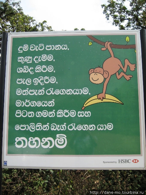 Таблички и въезд в нацпарк Хортон-Плэйнс Национальный Парк, Шри-Ланка