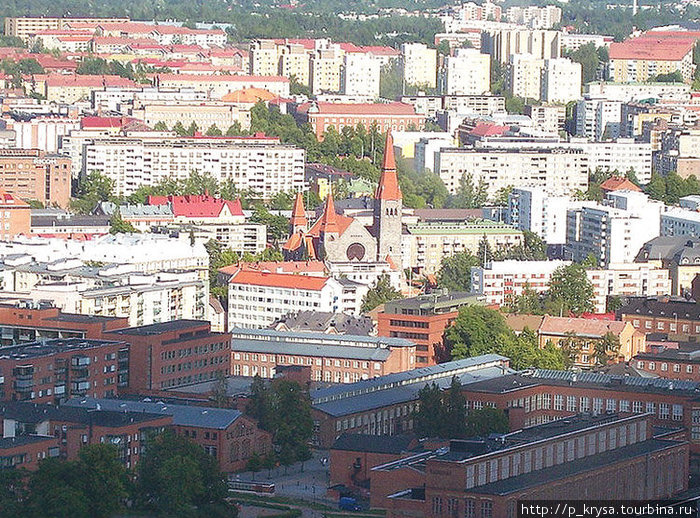 Вид на город сверху Тампере, Финляндия