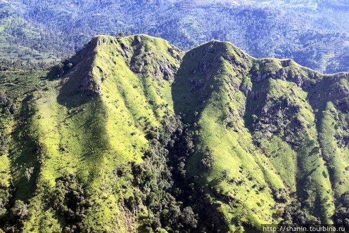 Вид с вершины скалы Элла Рок на Малый Пик Адама — на противоположной стороне провала Элла Гэп Элла, Шри-Ланка