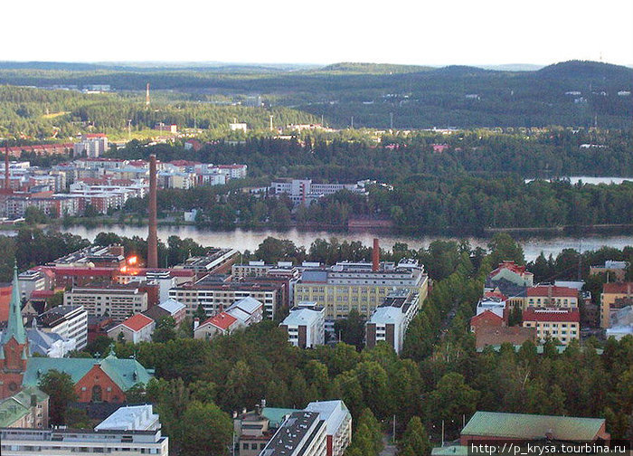 Вид из башни на город Тампере Тампере, Финляндия