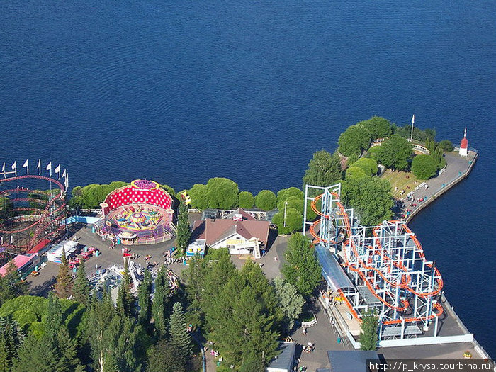 Вид из башни на парк развлечений Тампере, Финляндия