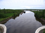 А это уже сам Волго-Балтийский канал, спрямление русла Вытегры. Суда идут именно по нему