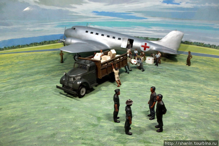 Санитарный самолет прилетел — диарама Джокьякарта, Индонезия