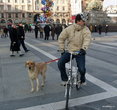 На площади перед Дуомо гуляют сотни граждан, а некоторые из них даже катались на велосипедах.