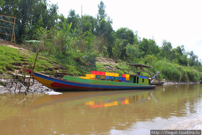 Лодки для разнообразия подкрашивают, чтоб не запутаться где твоя, а где чужая Дельта реки Меконг, Вьетнам