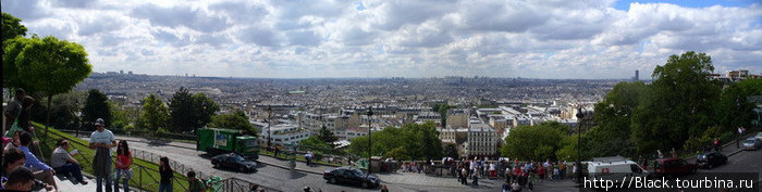 панорама на Париж от базилики Сакре-Кер Париж, Франция