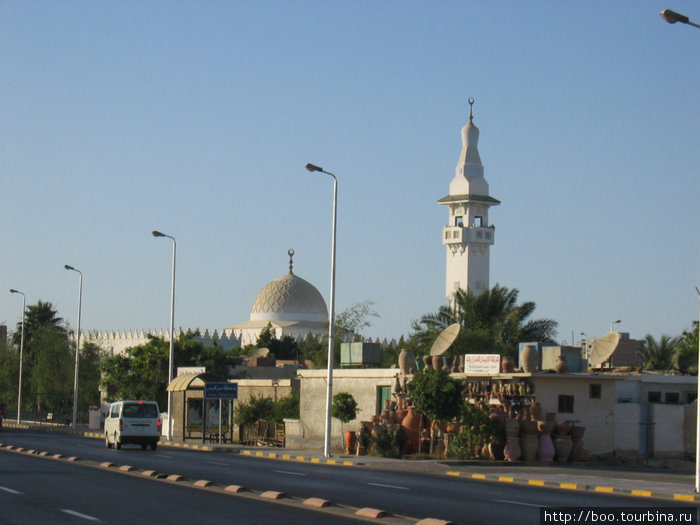 центральная мечеть города окружена красивым садом из олеандров и акаций Хургада, Египет