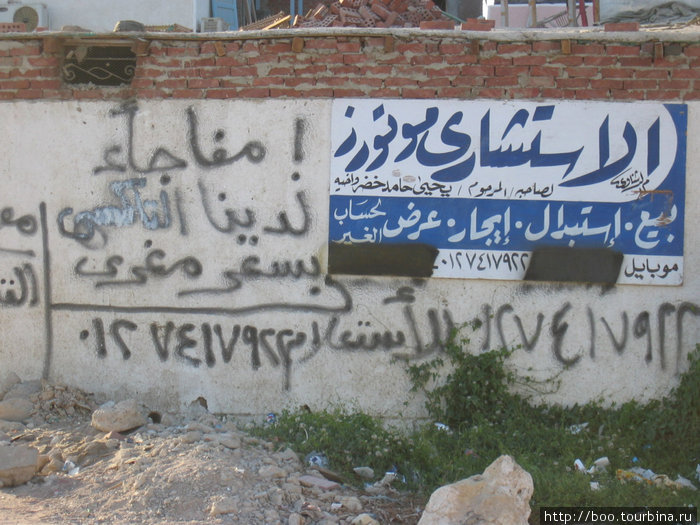 наверно тут написаны непереводимые арабские матерные выражения))), ну, или что-то типа Омар любит Зульфию :) Хургада, Египет
