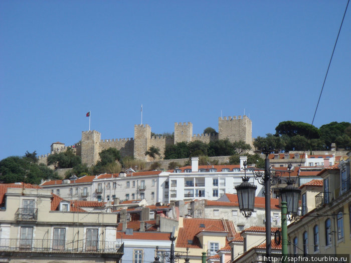 видна крепость Сан-Жоржи Лиссабон, Португалия