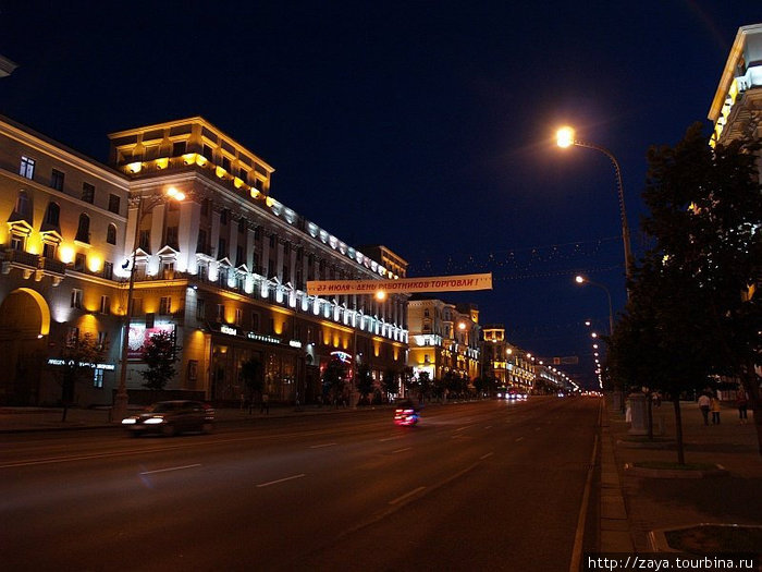 Минск ночью Минск, Беларусь