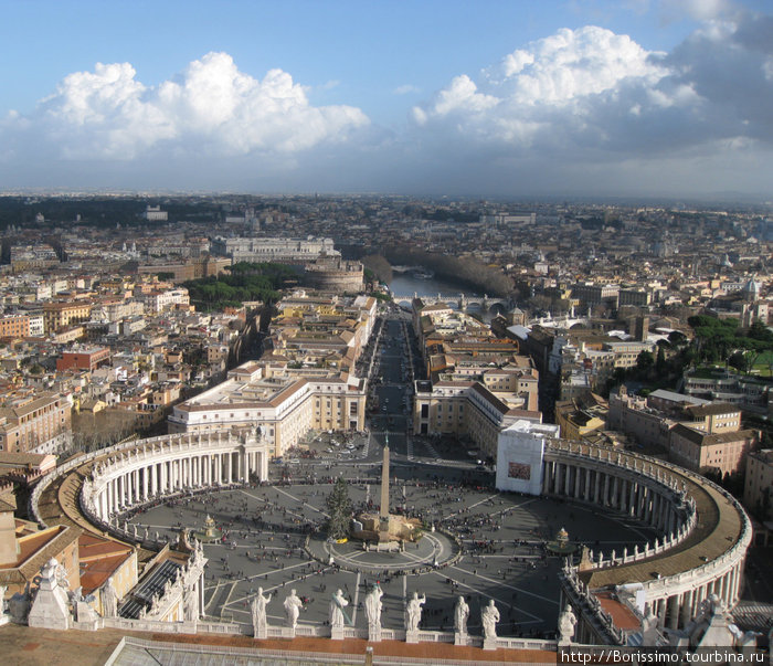 Вид на Рим с верхней смотровой площадки собора Рим, Италия