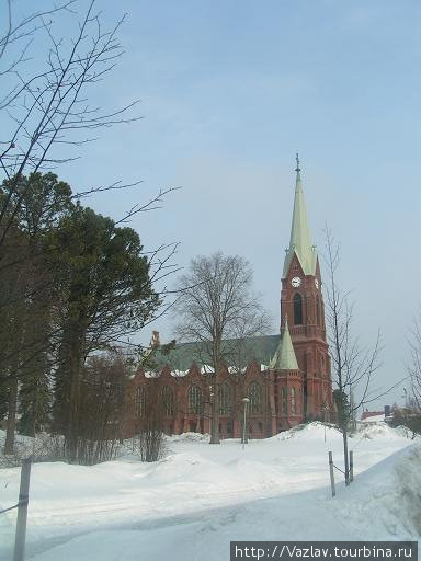 Собор в снегу Миккели, Финляндия